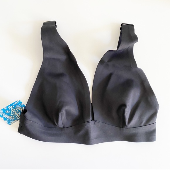 Free People Erin Scuba Deep V Bralette Black S 34 NWT - Picture 6 of 12